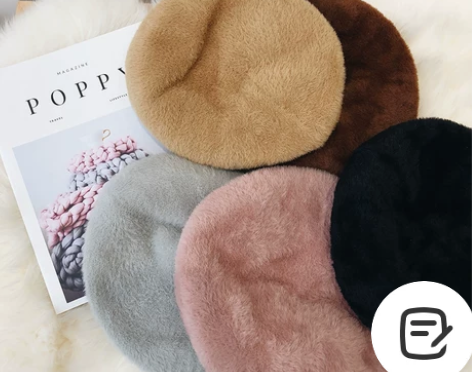 openlady 仿貂绒纯色韩版毛绒帽女 ...