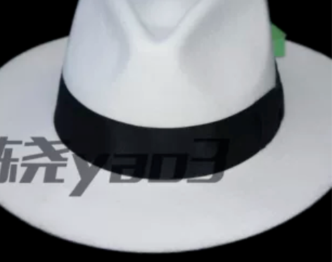 羊毛礼帽帽绅士男帽羊毛呢帽子白色黑色