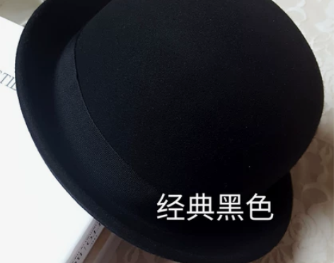 羊毛呢毡帽圆顶翻边卷边英伦复古礼帽韩新品
