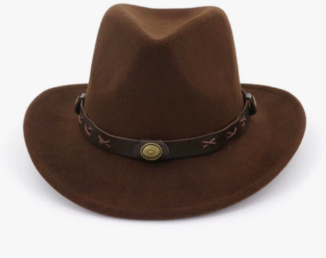 秋冬季新款毛呢西部牛仔礼帽爵士帽少数民族风...