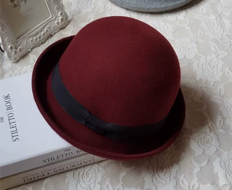 英伦复古风圆顶小礼帽，秋冬穿搭真的棒。内有...
