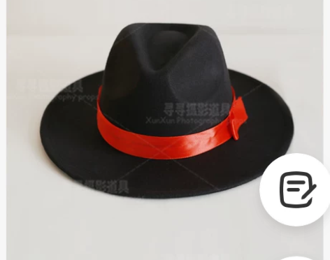 古装摄影道具舞台男士四周大沿帽子礼帽结婚庆...