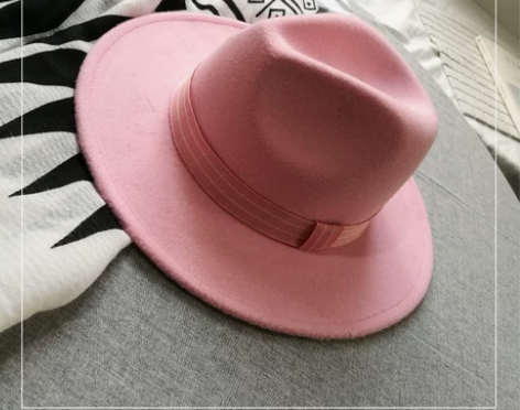 韩版秋冬大檐毛呢帽子英伦复古爵士礼帽男女毛...