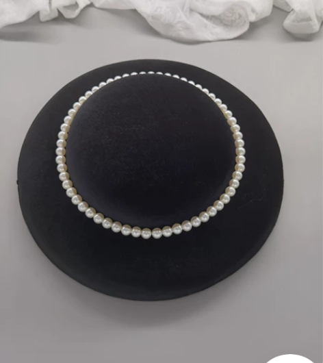 法式复古赫本风丝绒珍珠礼帽写真摄影 全新，...