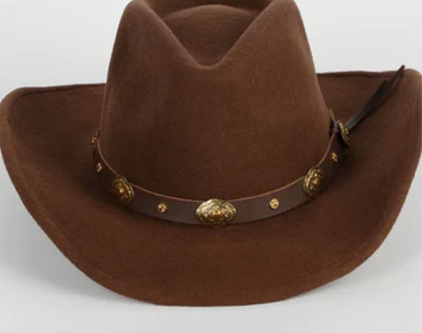 纯羊毛高档软呢牛仔帽骑马帽马术帽丽华金属装...