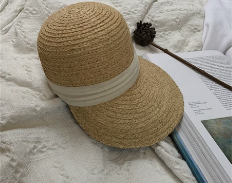ins网红法式拉菲草马术帽女春夏日系百搭遮...