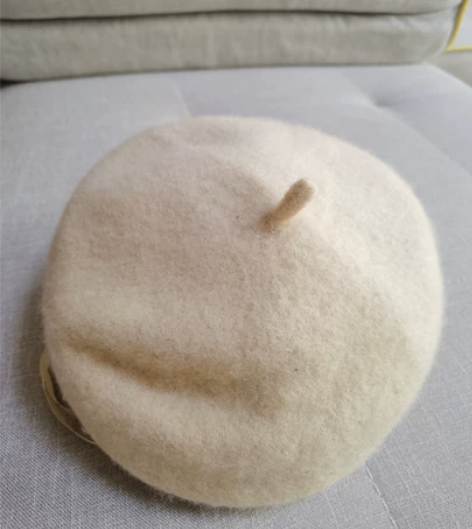 秋冬季女式小香羊毛贝雷帽显脸小，100%羊...