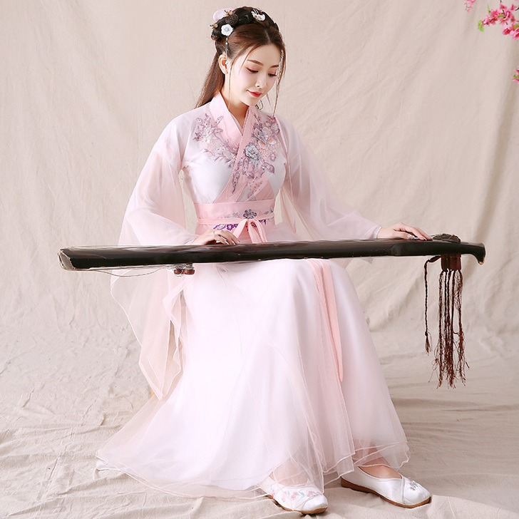 古装女仙女飘逸中国风套装樱花超仙气汉服表演...