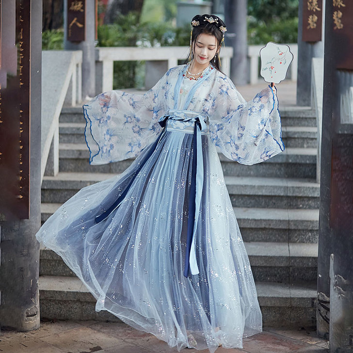 花神赋汉服女中国风超仙气飘逸夏季薄款白菜全...