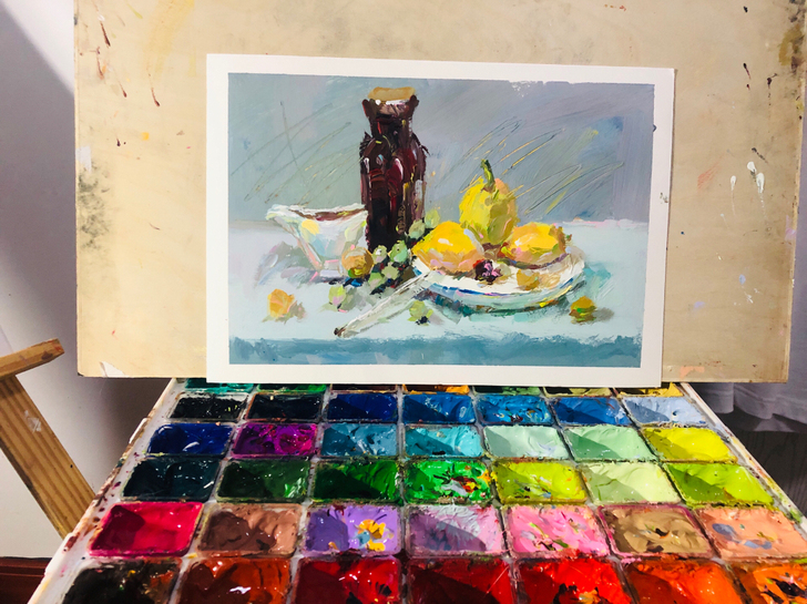 水粉卡纸练习作品