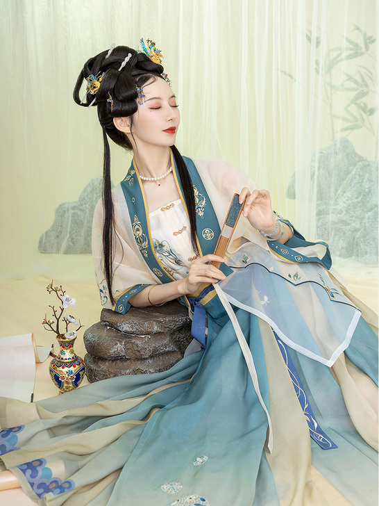 钟灵记 景泰蓝 刺绣汉服:对襟明褂子半臂...