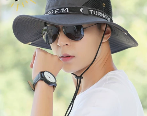 钓鱼帽男遮阳帽防晒帽户外渔夫帽太阳帽骑士帽...