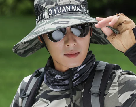 帽子男夏天加大帽沿户外渔夫帽防晒钓鱼遮阳帽...