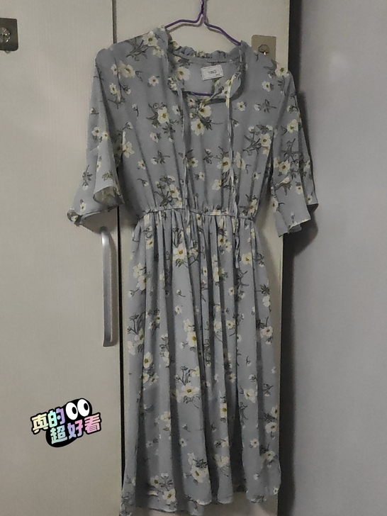 雪纺连衣裙碎花文艺女蓝色韩版宽松百搭气质海...