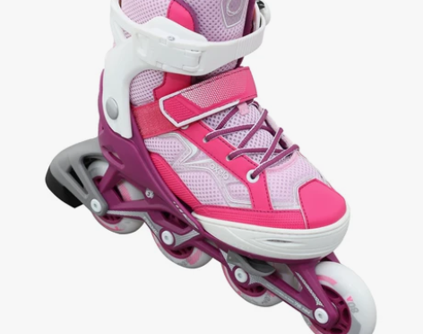 迪卡侬儿童溜冰鞋女童初学者轮滑鞋套装滑轮鞋...