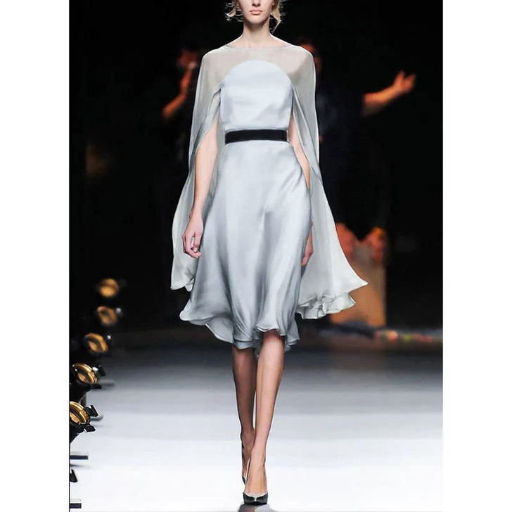 品牌女装 高定设计感小众遮肉修身连衣裙显瘦...