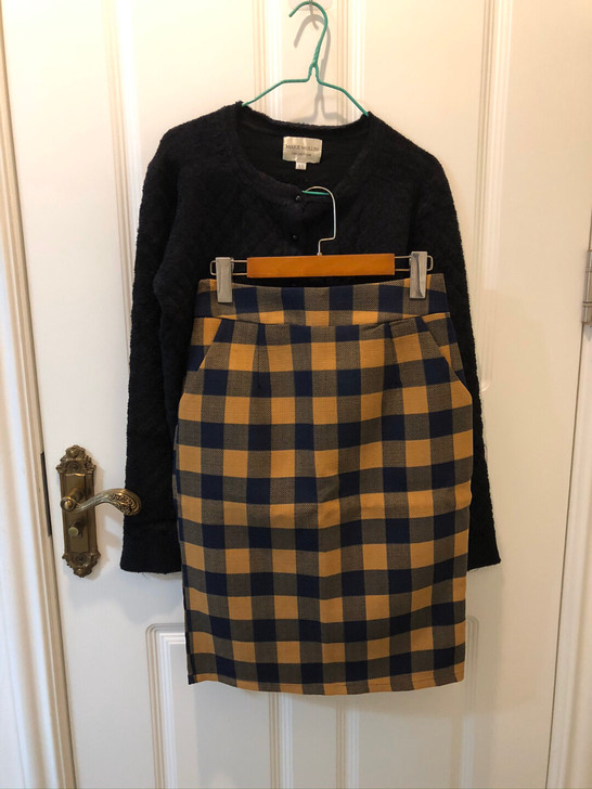 全新春秋时装格子包裙，一步裙半裙