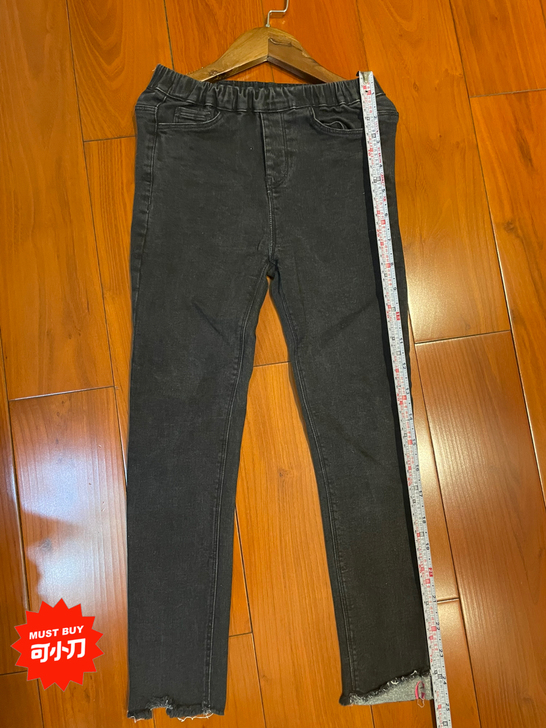 全新黑色小女孩牛仔裤,修身有弹力,尺寸14...