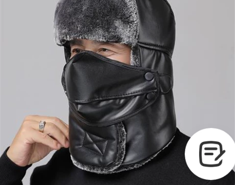 男帽冬天防风防寒骑车帽户外中老年雷锋帽东北...