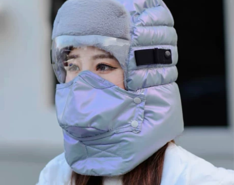 啄木鸟帽子女冬季加绒骑行保暖棉帽防风护耳骑...