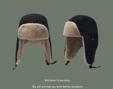 雷锋帽女冬季户外防寒帽子加厚保暖棉帽防风护...