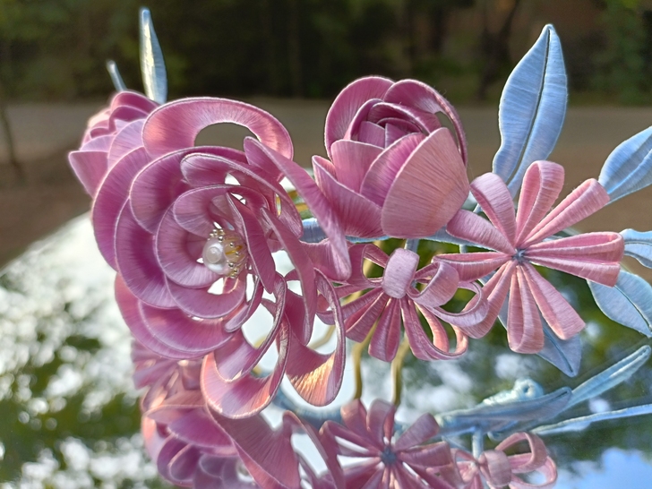 缠花发冠,山茶缠花发冠,玫瑰球缠花发冠,标...