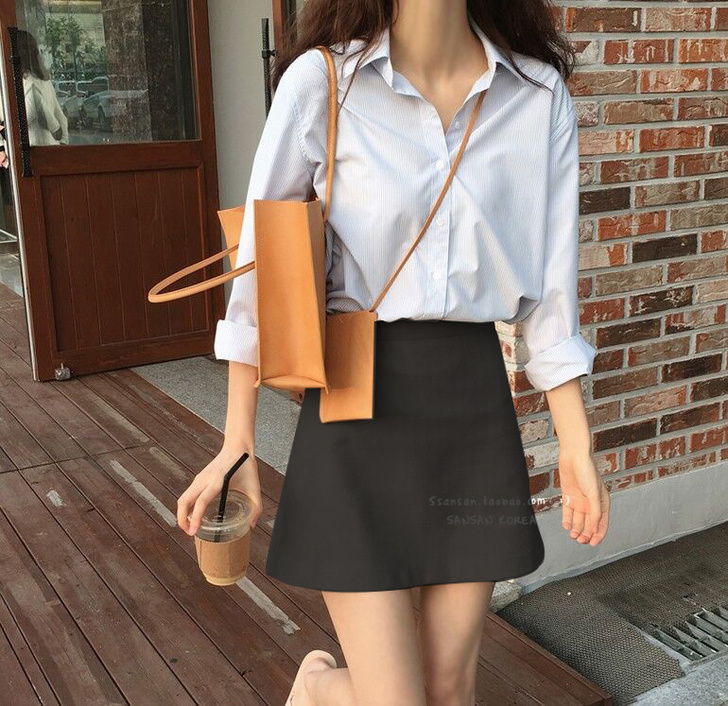 2020新款春季半身裙女黑色显瘦一步裙in...