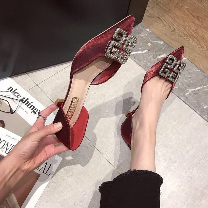 小跟高跟鞋女2020新款细跟低跟3cm新娘...