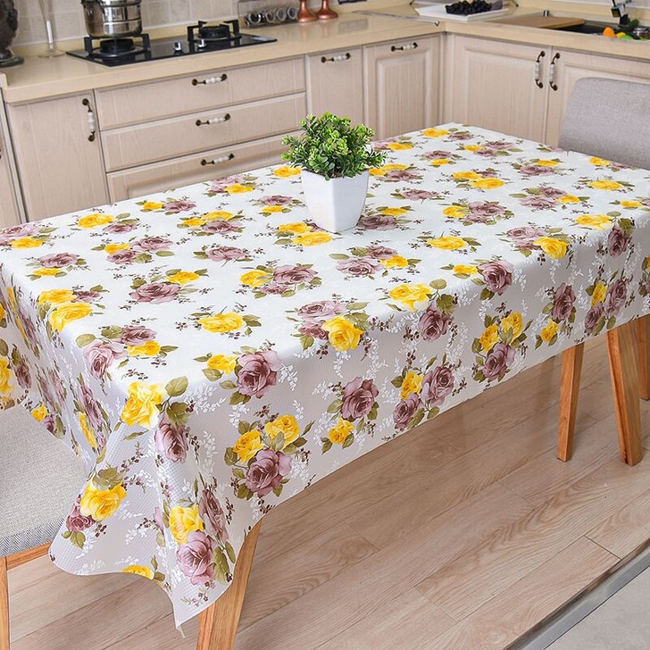 桌布防水防油防烫免洗塑料餐桌垫客厅茶几家用...