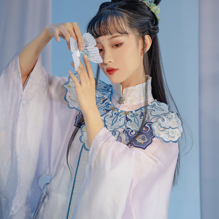 七月夕 糖霜星球 明制立领长衫仿妆花星空马...