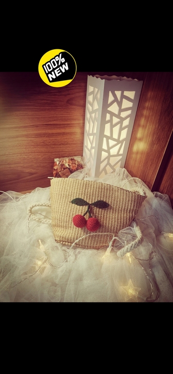 草编包藤编斜挎小包 全新