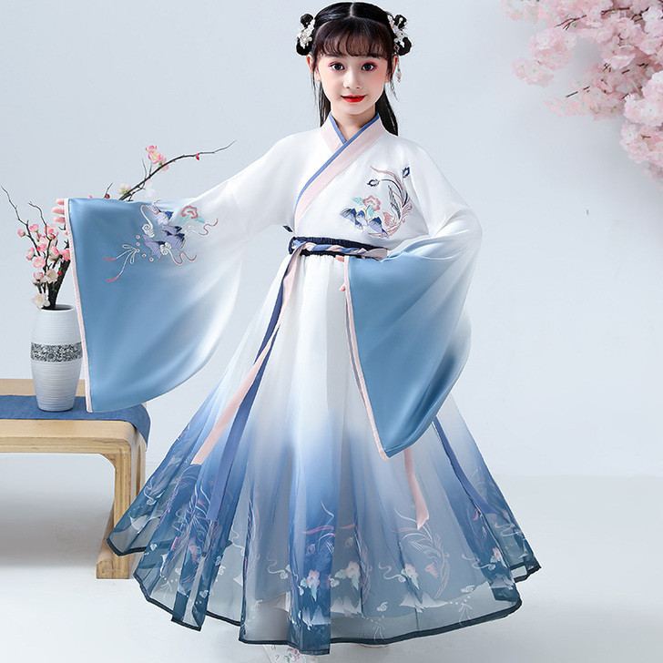 汉服女中国风夏季广袖流仙裙古装女薄款改良版...