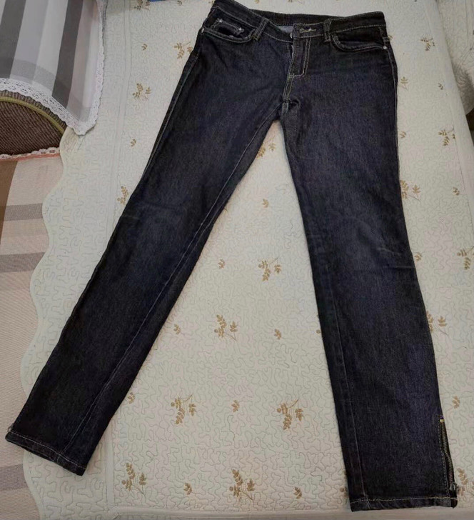 高腰修身拉链牛仔裤女 弹力紧身显瘦铅笔裤，...