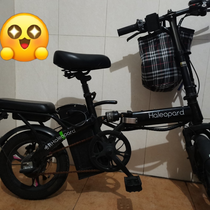 哈豹电动自行车，非常小巧不占空间，可折叠