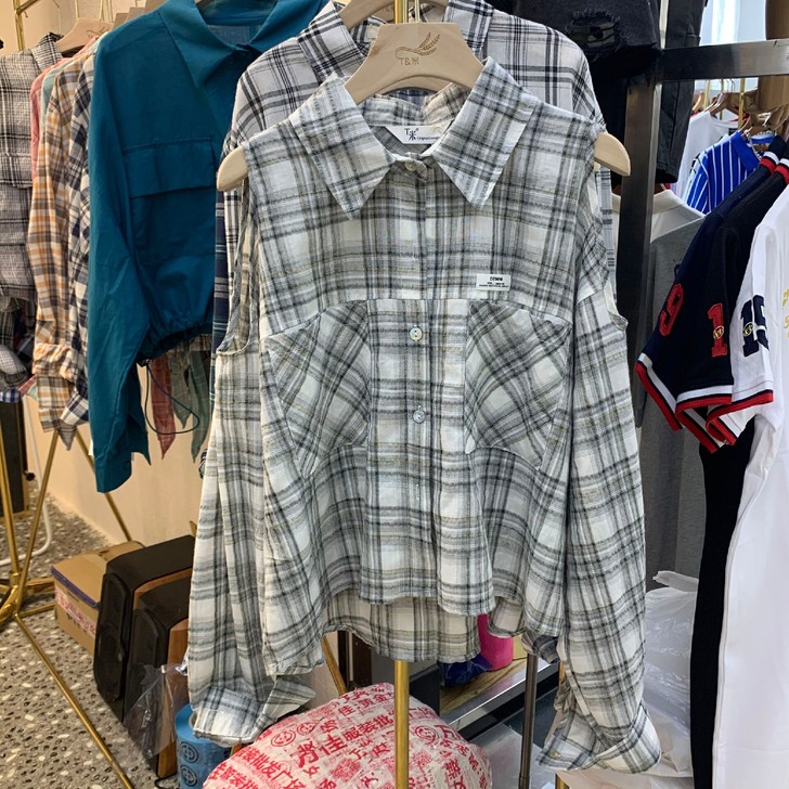 夏季薄款露肩衬衫，超级洋气