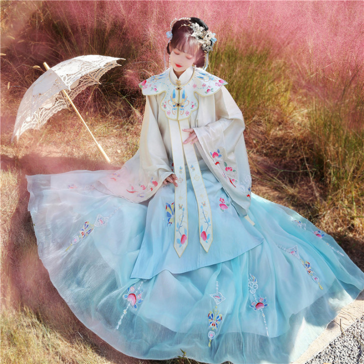 汉服女正品原创明制汉服三件套超仙古装正版齐...