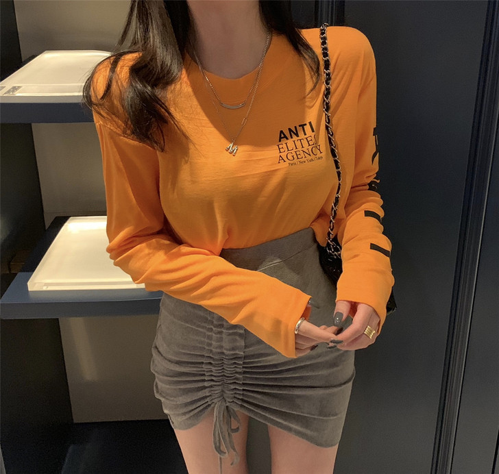 2019春夏新款韩版修身显瘦松紧高腰包臀裙...