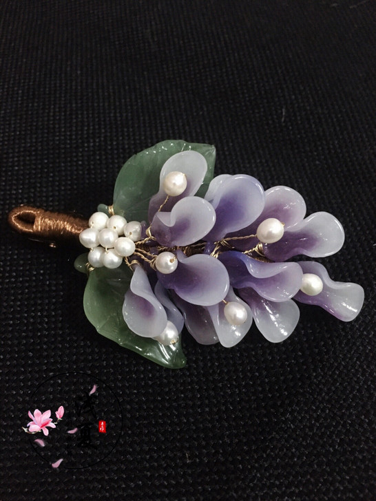 紫藤花料器发夹发簪主体可改