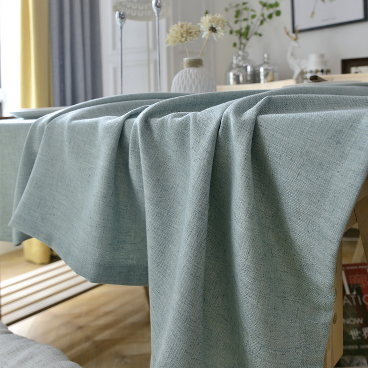 时尚现代简约纯色素色棉麻布艺餐桌布茶几桌布...