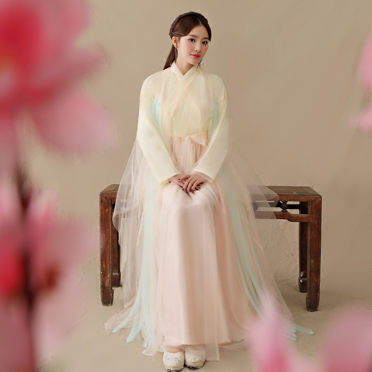 春夏款影楼古装白浅同款仙女装飘逸清新摄影汉...