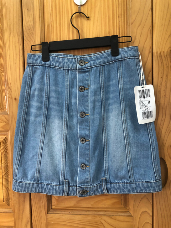 Z11牛仔半身裙A字裙时尚潮流下装纯棉面料...