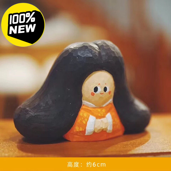 大美术馆小木雕可爱创意摆件神仙祈福原创生日...