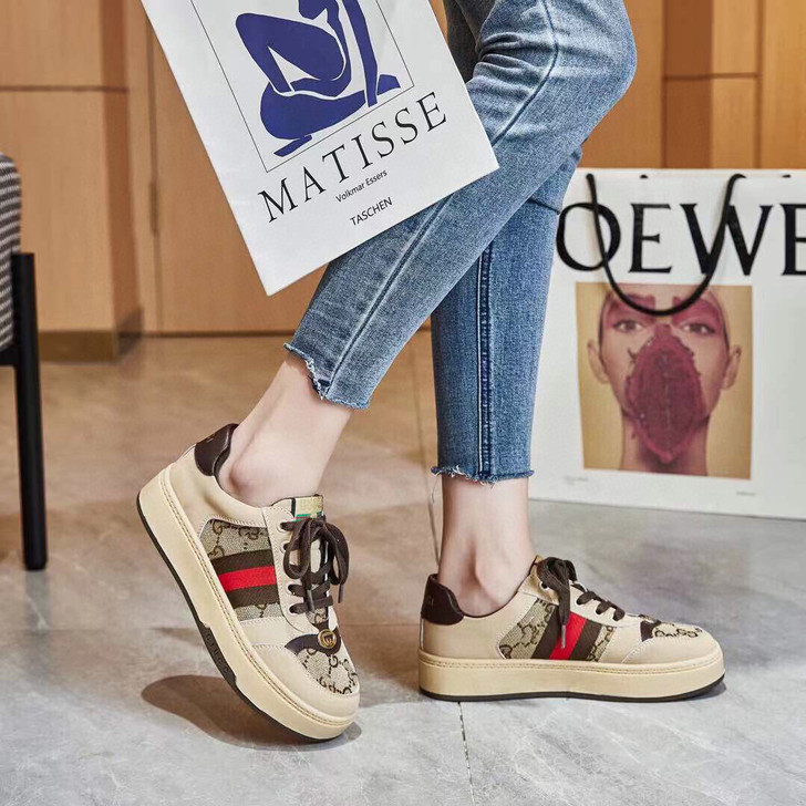 35码女鞋实体店全新断码特价板鞋棕色标准