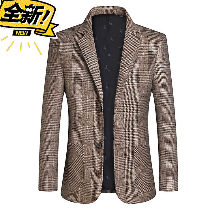实体店实在做不下去，西装男春秋季羊毛呢外套...