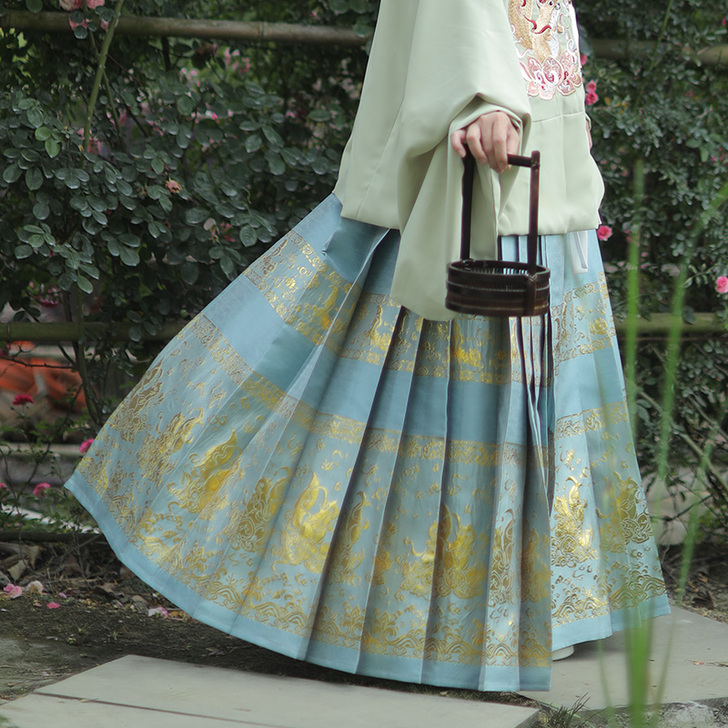 仙楚姬原创汉服女【俏鼠登莲】织金马面裙明制...