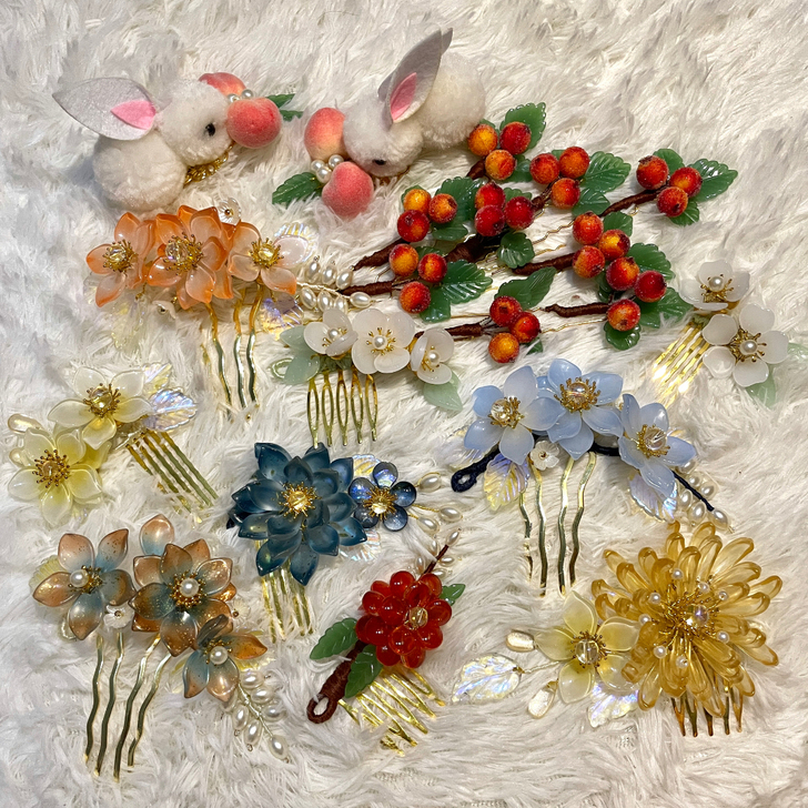 汉服发饰琉璃发簪发叉发梳