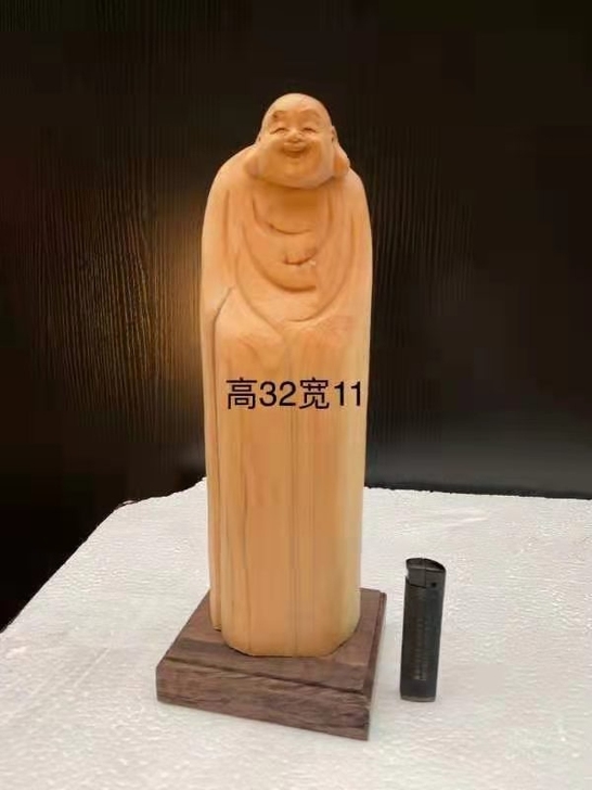 古玩店不做了处理正宗太行崖柏弥勒萨摩关音菩...