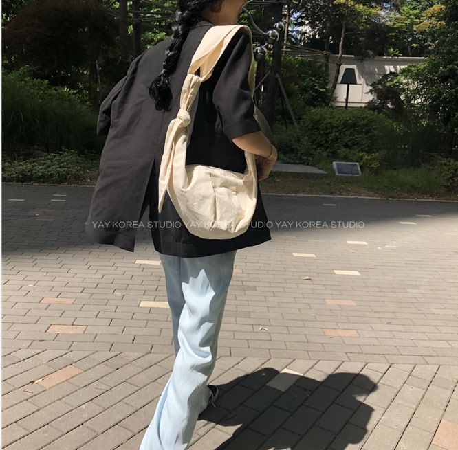 2020韩国春夏上新ins博主推荐帆布系带...