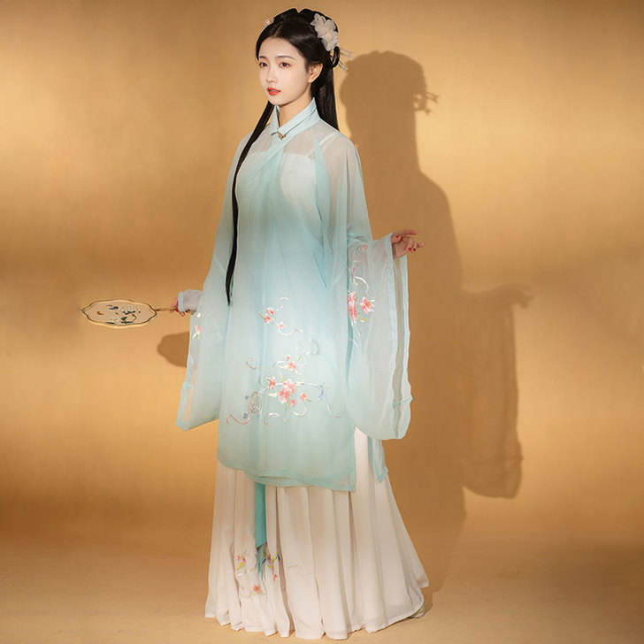 柒邑玉阙汉服女正品原创明制立领斜襟长衫齐腰...