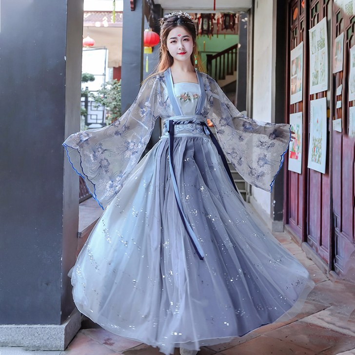 苍海赋汉服女中国风古装学生花神赋樱花仙气飘...